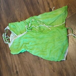 Gregory Strappy Green and Grey Silk Chiffon Wrap Mini Dress A5